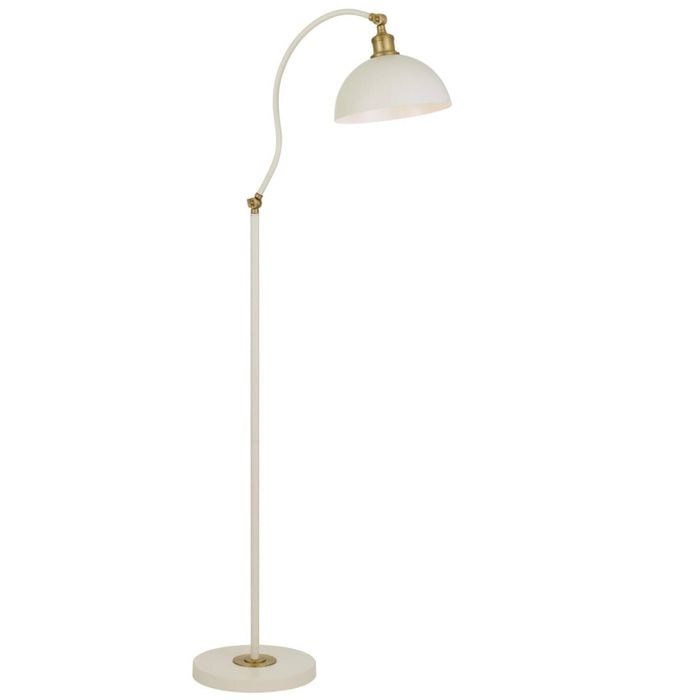 Telbix Brevik Modern Standing Floor Lamp Light Metal Beige Satin