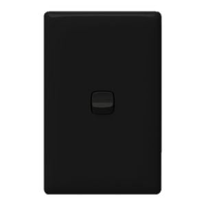 HPM Linea 1 Gang Light Switch Black