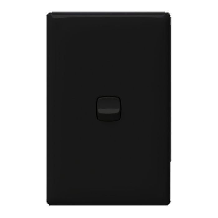 HPM Linea 1 Gang Light Switch Black