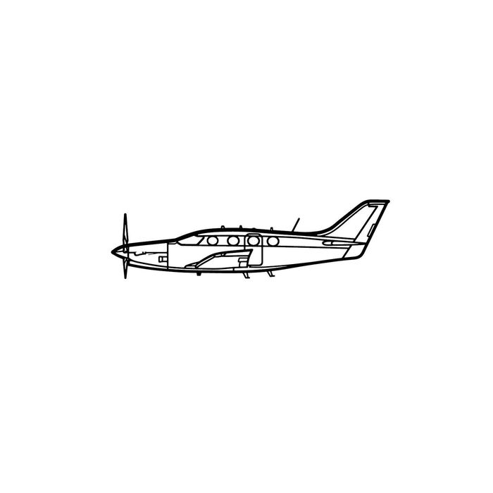 Ignite Laser Epic E1000 GX - High-Performance Single-Engine Turboprop Silhouette Metal Wall Art Rustic Metal 23.6 inch - 60 cm
