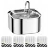 Yes4pets 3.2l Automatic Electric Pet Water Fountain Dog Cat Stainless Steel Dispenser With 17x Filters