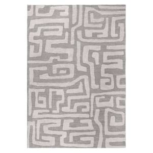 Loopsie-180cm X 120cm-alberc Grey And Beige Aztec Washable Rug