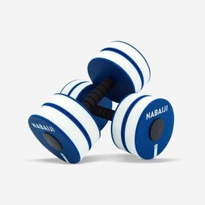 Decathlon - Pair Of Foam Aquafit Dumbbells Aquagym Blue White - One Size