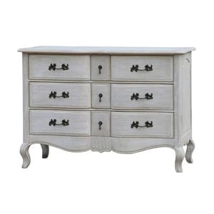 Leon Dresser Drawer Storage Cabinet Washed Grey