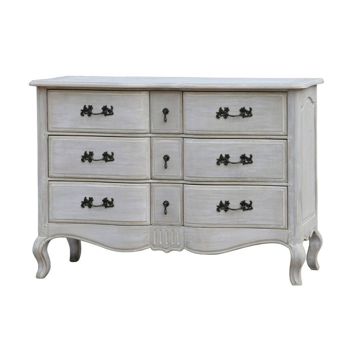 Leon Dresser Drawer Storage Cabinet Washed Grey