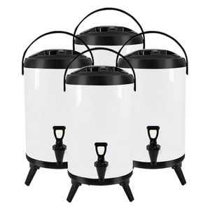 SOGA 4X Stainless Steel Insulated Beverage Dispenser with Tap 10L White