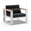 Balmoral 1 Seater Outdoor Aluminium And Teak Arm Chair