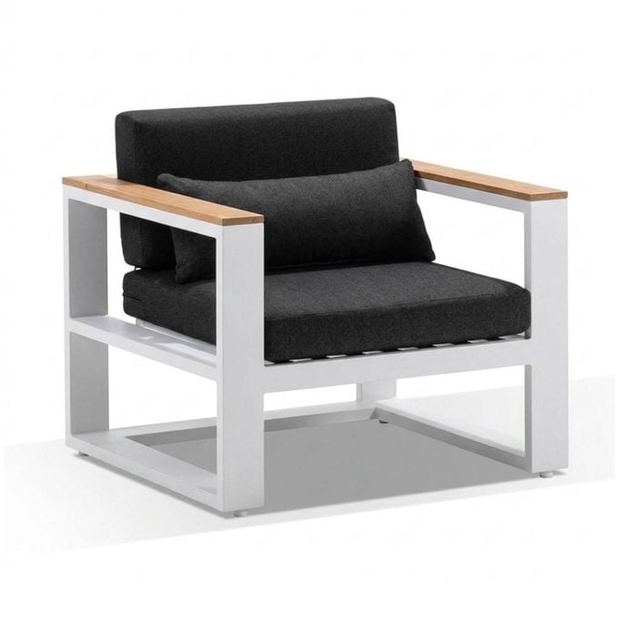 Balmoral 1 Seater Outdoor Aluminium And Teak Arm Chair