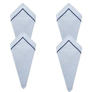 4PK LVD Stonewashed Chambray Cotton Reusable Table Napkin 45x45cm Nautical Navy