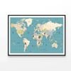 World Map Old Colors Illustration  Print 100% Australian Made 120x90cm  (Poster)