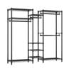 Advwin Portable Closet Wardrobe Heavy Duty Clothes Rack L Shaped Black