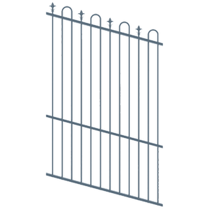 ProtectorAl 0350-1200W x 1800H Deep Ocean Loop & Spear Top Pool Fence Panel Raked Up to 15º