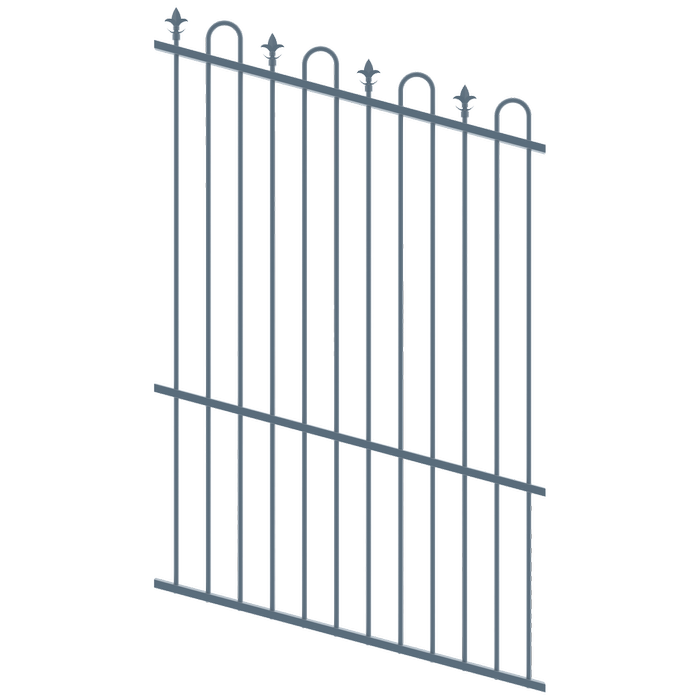 ProtectorAl 0350-1200W x 1800H Deep Ocean Loop & Spear Top Pool Fence Panel Raked Up to 15º