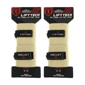 2x 2pc Lift-tech Pro Thumb Loop Wrist Support Adjustable Wrap Skin 20in