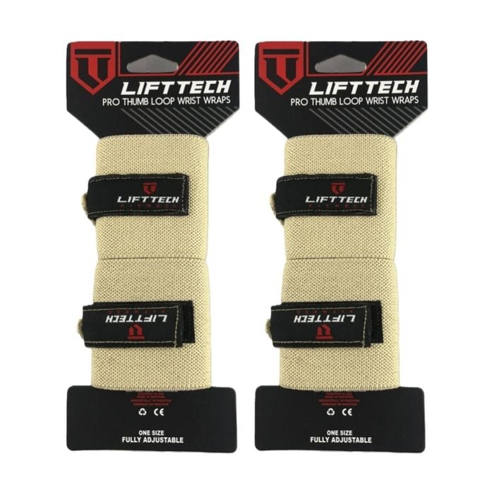 2x 2pc Lift-tech Pro Thumb Loop Wrist Support Adjustable Wrap Skin 20in
