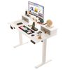Advwin Adjustable Height Electric Standing Desk with Monitor Stand White