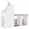 Costway Shoe Cabinet Seat Stool W/cushion Entryway Shoe Storage Bench