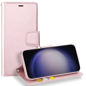 For Samsung Galaxy S26 Ultra Case, Hanman Wallet Leather Flip Magnetic Stand Case Cover (Rose Gold)