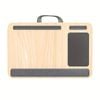 CARLA HOME Oversized Portable Lap Desk with Cushion,Mouse Pad, Tablet and Phone Holder, Up to 17 Inch Laptops (Brown)