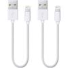 iWill 2 Pack 20cm Short Data Transfer Charger Charging USB Cable Cord for Apple iPhone iPad iPod Bulk White TPE Plastic