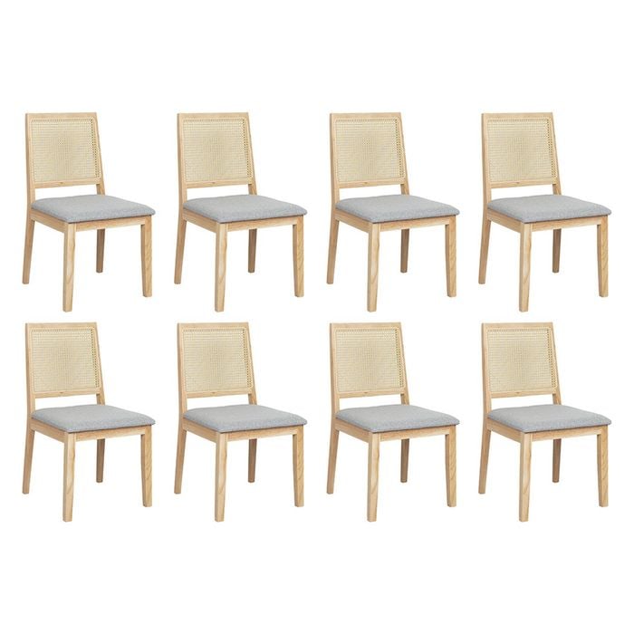 Levede 8Pcs Rattan Back dining Chairs