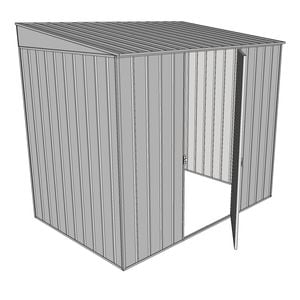 Build-a-Shed 2.3 x 1.5 x 2.0m Single Hinged Door Narrow Skillion Shed - Zinc