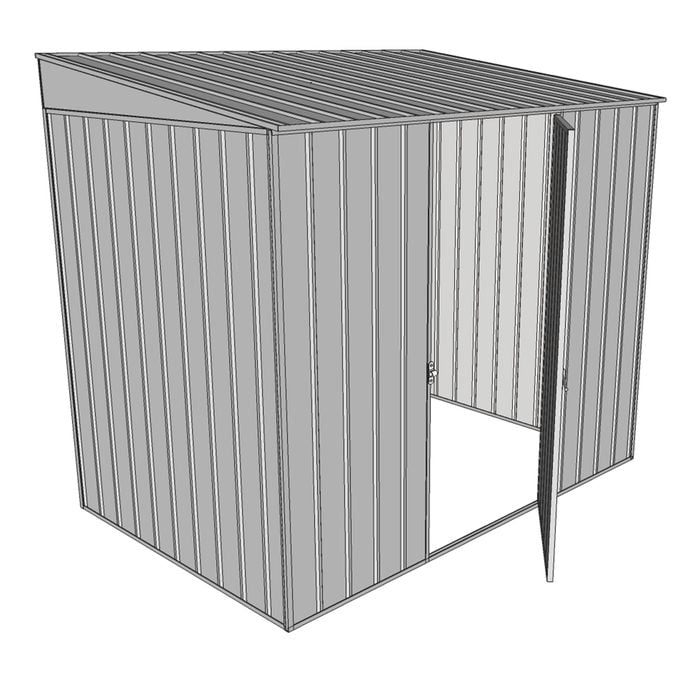 Build-a-Shed 2.3 x 1.5 x 2.0m Single Hinged Door Narrow Skillion Shed - Zinc