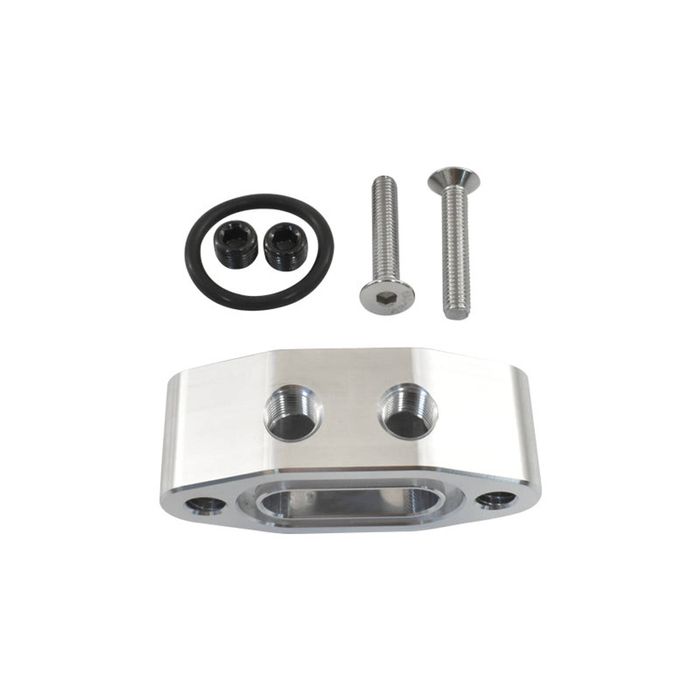 Calflow Billet Aluminium LS Oil Pressure Sensor Adaptor Port & Dual 1/8 NPT Out LS1 LSX LS2 LS3