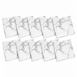 SOGA Peel & Stick Floor and Wall Tiles 30 x 30cm 10 Pack White Grey Faux Marble