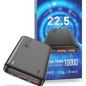 Hoco J101 10000 mAh 22.5W Ultra Thin Astute Power Bank - Black