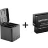 Gopro Hero 8 7 6 5 Compatible Black Triple Battery Dock Storage Charging Box With Battery