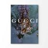 Tiger With Water Fashion Wall Art Print 100% Australian Made 180x120cm (Stretched Canvas)