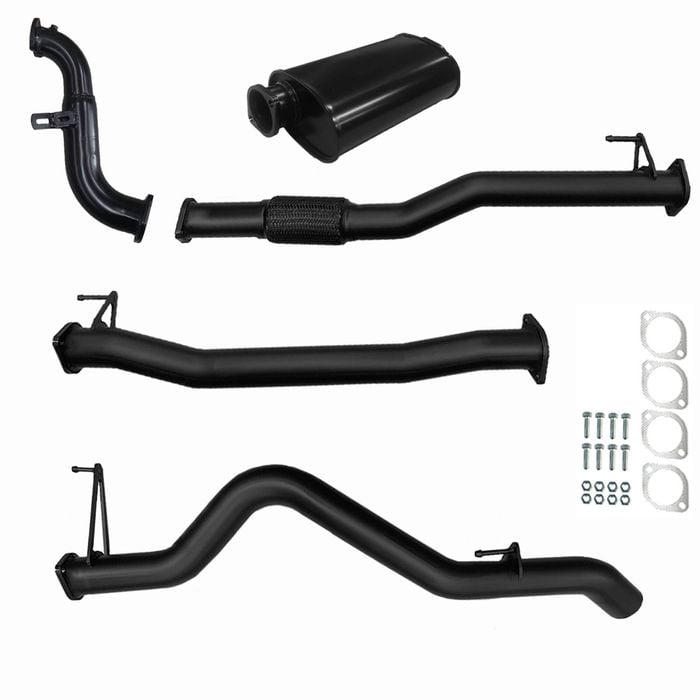 Ignite Exhausts Turbo Back For Holden Rg Colorado 2.8l 3" No Cat With Muffler Black Aluminised Steel