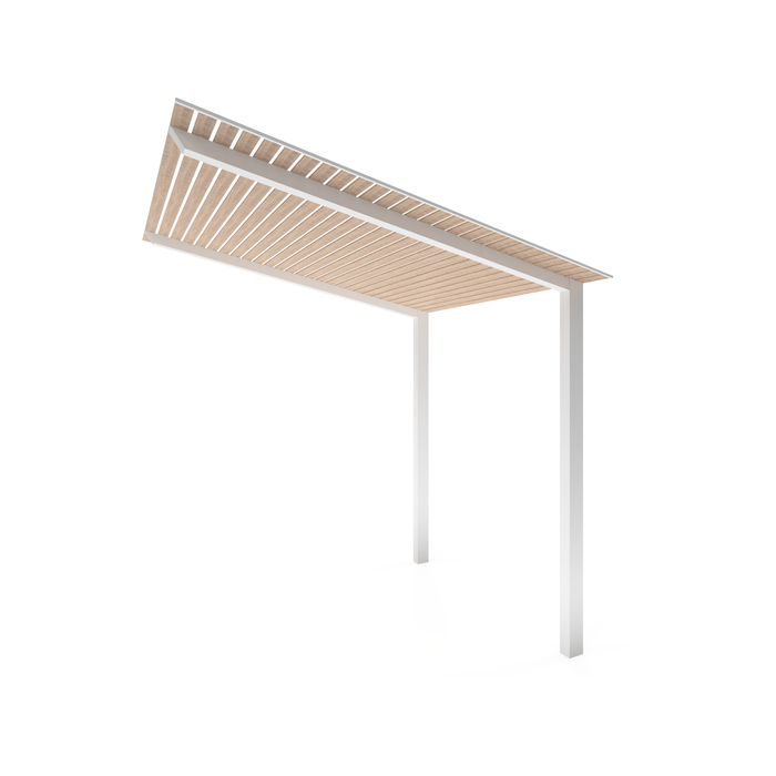 Exterior Life 6.0m Hollywood Pearl White/Beach Oak Pergola