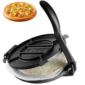 Vevor Tortilla Press Black with 100 Pcs Parchment Paper for Cast Iron Heavy Duty Tortilladora Press