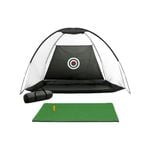 Everfit 3M Golf Practice Net And Training Mat Set - BLACK