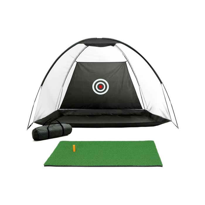 Everfit 3M Golf Practice Net And Training Mat Set - BLACK