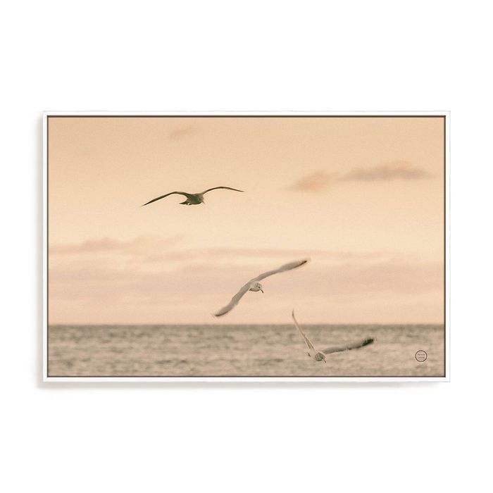 Artey | Sunset Flocks - Framed Canvas - White Frame - 40 x 60cm