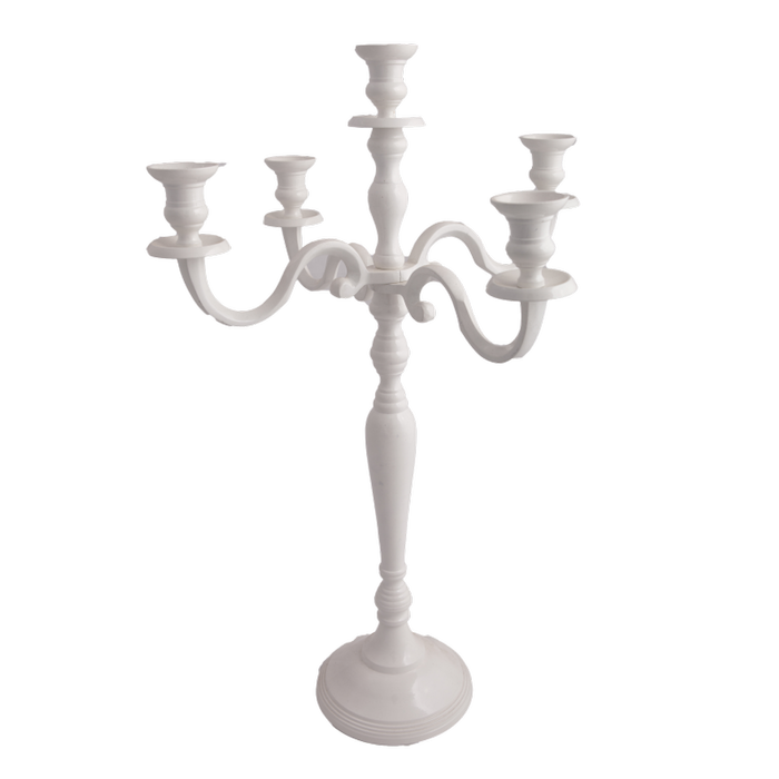 Ssh Collection Christine Large 80cm Tall 5 Candle Candelabra - White