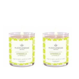 Set of 2 - 180g Perfumed Hand Poured Candle with Citronella