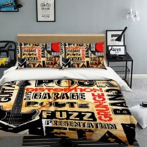 3D Black Guitar 155 Bed Pillowcases Quilt King Single Size
