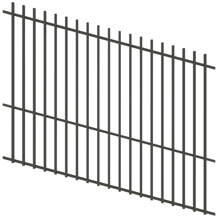 ProtectorAl 1201 - 2400 x 1800mm Woodland Grey Raked 16-30º Batten Pool Fence Panel