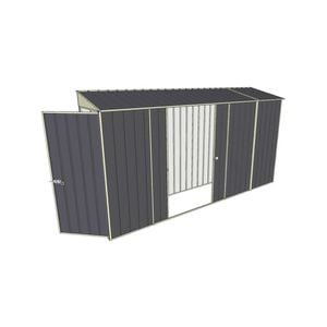 Build-a-Shed 0.8 x 3.7 x 2m Hinged Door Tunnel Shed with Double Sliding Side Doors - Grey