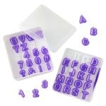 42pc Wilton Alphabet & Number Cutouts Baking Mould w/ Storage Holder
