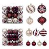 Catzon 48 Pcs Christmas Balls Ornaments Shatterproof for Xmas Tree Wreath-Wine Red