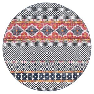 The Rug Connection Jaya 455 Navy 240x240cm - Large Round Boho Pet Friendly Indoor Rug