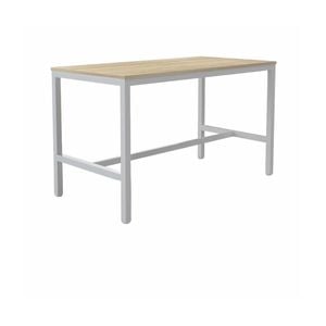 Olg Axis Bar Leaner White Frame New Oak Smooth Top L4200mm X W900mm