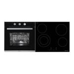 Parmco Pack PPB5C I 600mm 5 Function Black Oven + 600mm 4 Element Black Ceramic Cooktop