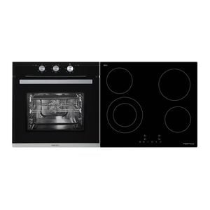 Parmco Pack PPB5C I 600mm 5 Function Black Oven + 600mm 4 Element Black Ceramic Cooktop