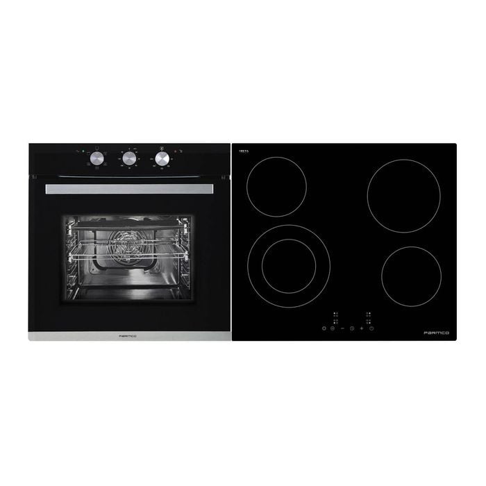 Parmco Pack PPB5C I 600mm 5 Function Black Oven + 600mm 4 Element Black Ceramic Cooktop